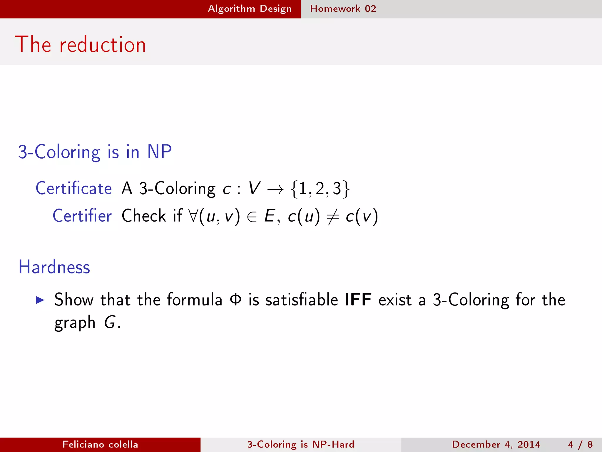 3-Coloring is NP-Hard | PDF