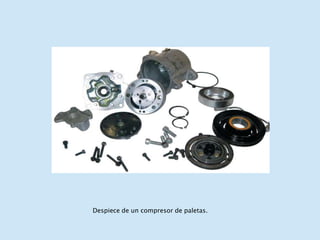 Despiece de un compresor de paletas.
 
