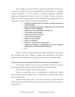 3 A Importâciada Área de Treinamento