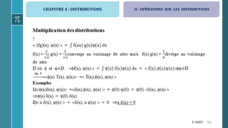 CHAPITRE 4 : DISTRIBUTIONS
115F. AKEF
II - OPÉRATIONS SUR LES DISTRIBUTIONS
 