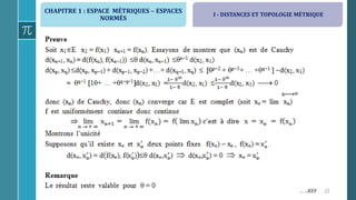 CHAPITRE 1 : ESPACE MÉTRIQUES  ESPACES
NORMÉS
22F. AKEF
I - DISTANCES ET TOPOLOGIE MÉTRIQUE
 