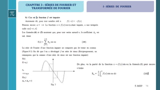 CHAPITRE 3 : SÉRIES DE FOURIER ET
TRANSFORMÉE DE FOURIER
74F. AKEF
I - SÉRIES DE FOURIER
 
