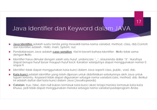 3-Dasar-dasar Pemrograman JAVA PEMULA UNTUK SMK | PDF