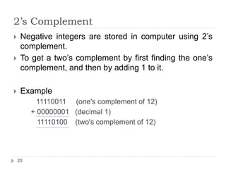Explain 2 Complement Representation Example Data Representation | PPTX