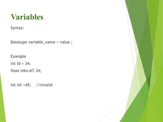 Data Types & Variables in JAVA | PPSX