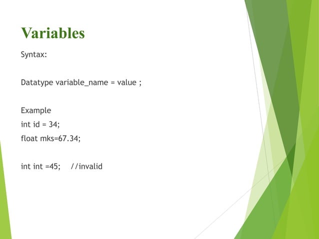 Data Types & Variables in JAVA | PPT