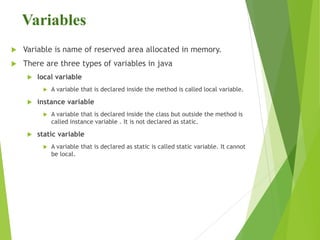 Data Types & Variables in JAVA | PPT