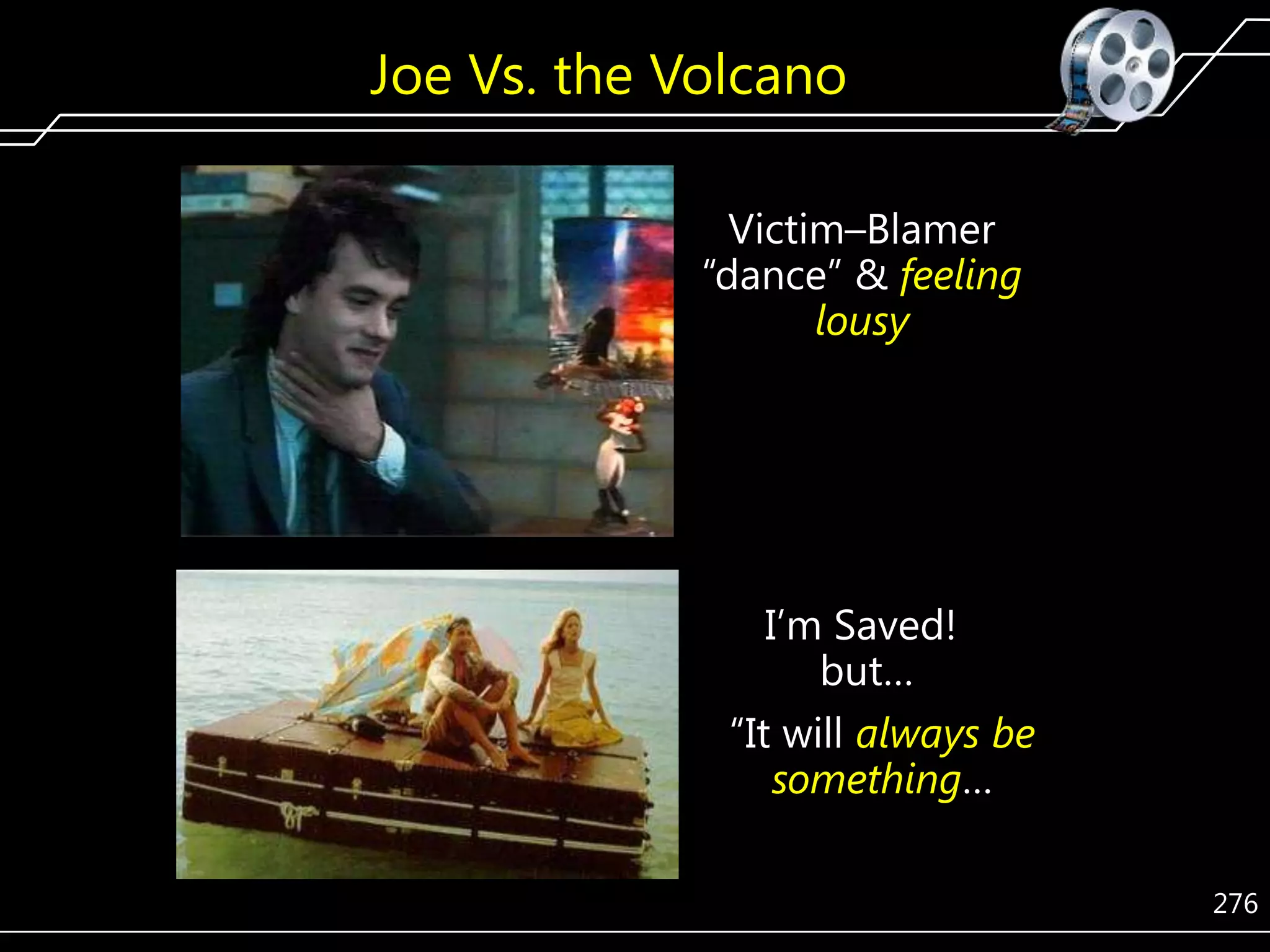 Joe Vs. the Volcano
Victim–Blamer
―dance‖ & feeling
lousy

I’m Saved!
but…
―It will always be
something…
276

 