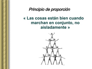 Principio de proporción « Las cosas están bien cuando marchan en conjunto, no aisladamente » 