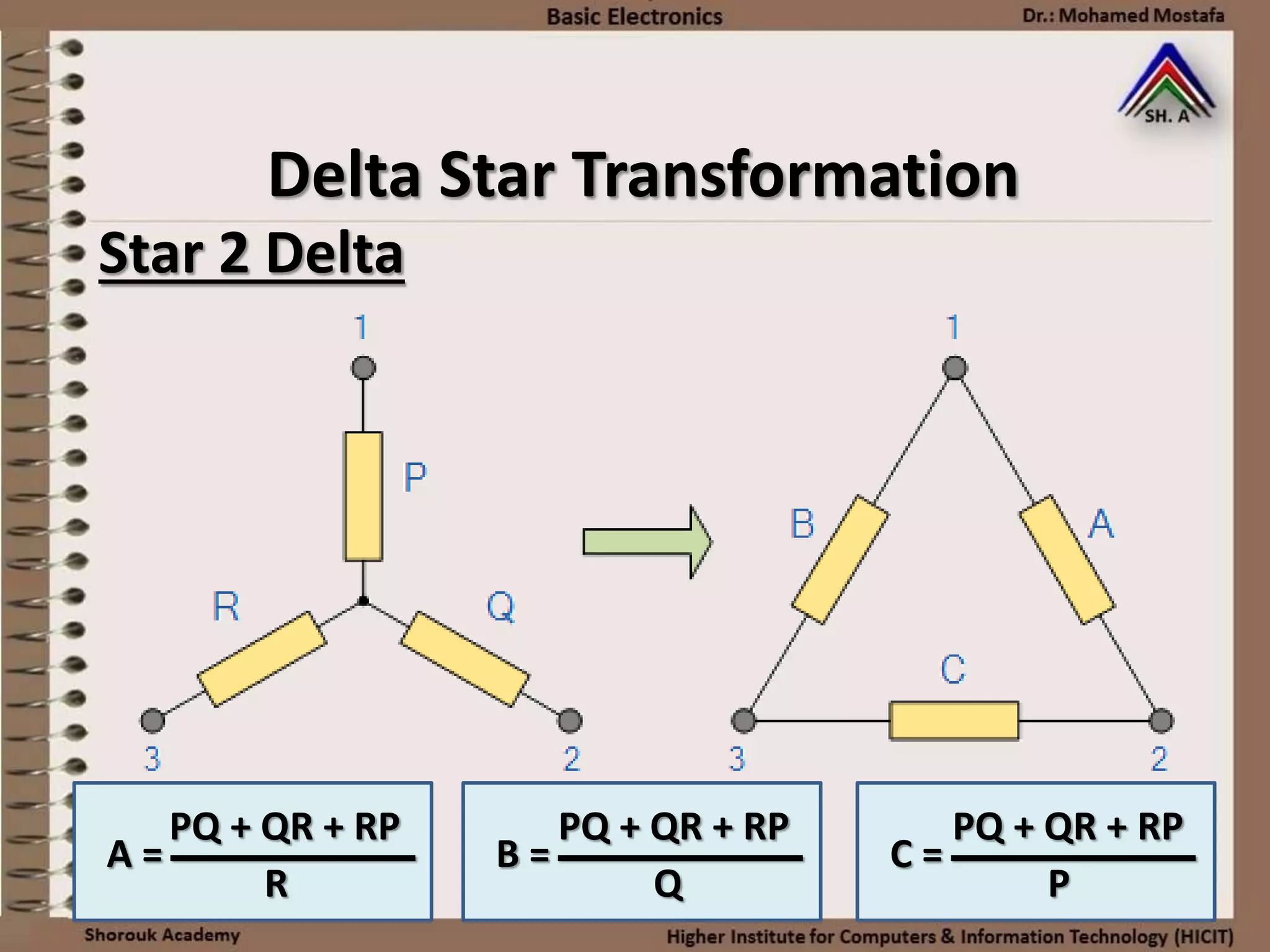 3 Delta Star Transformation Pptx