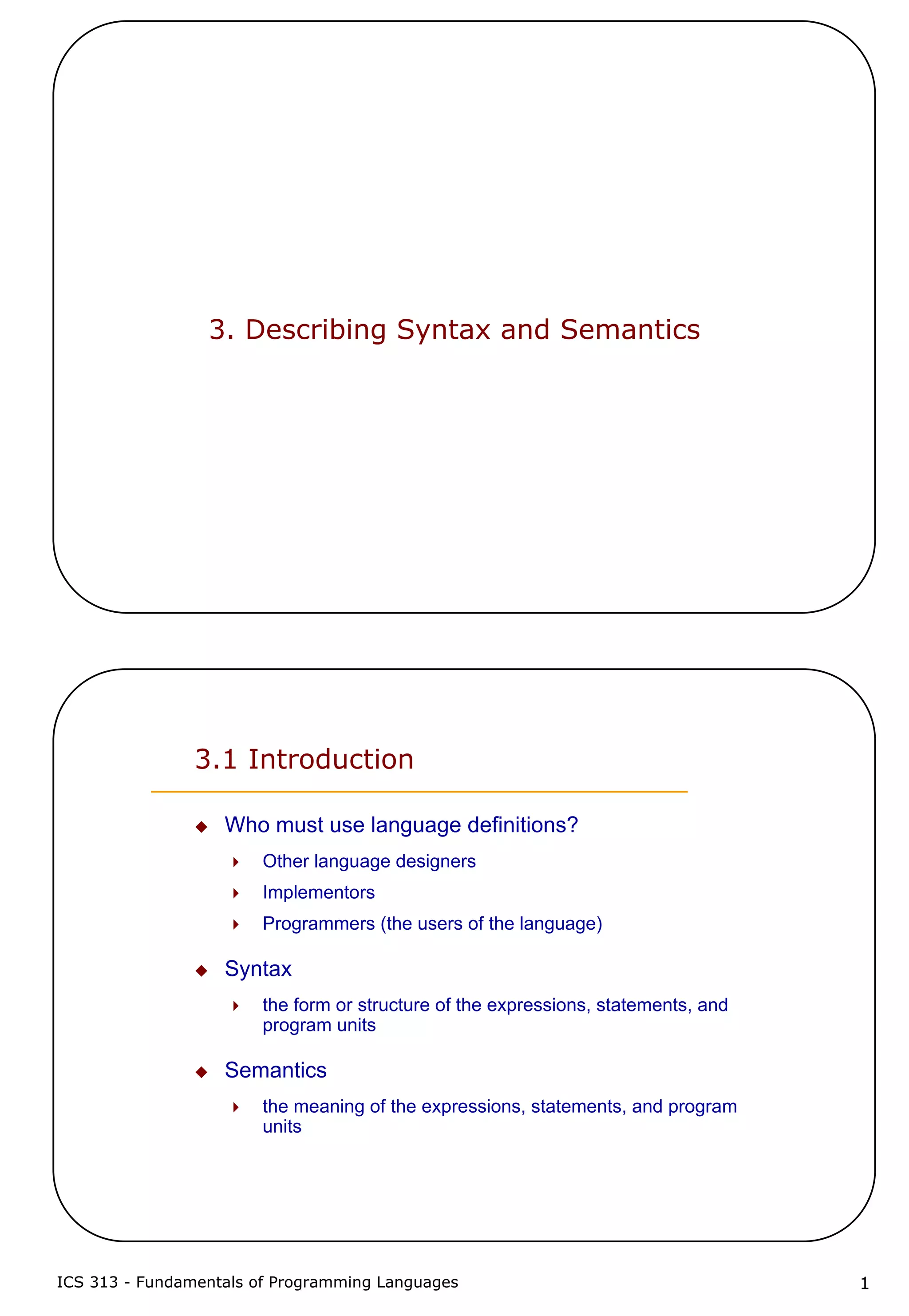3 describing syntax and semantics | PDF