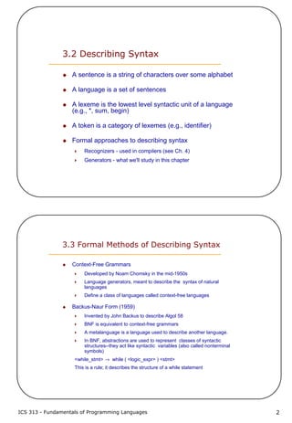 3 describing syntax and semantics