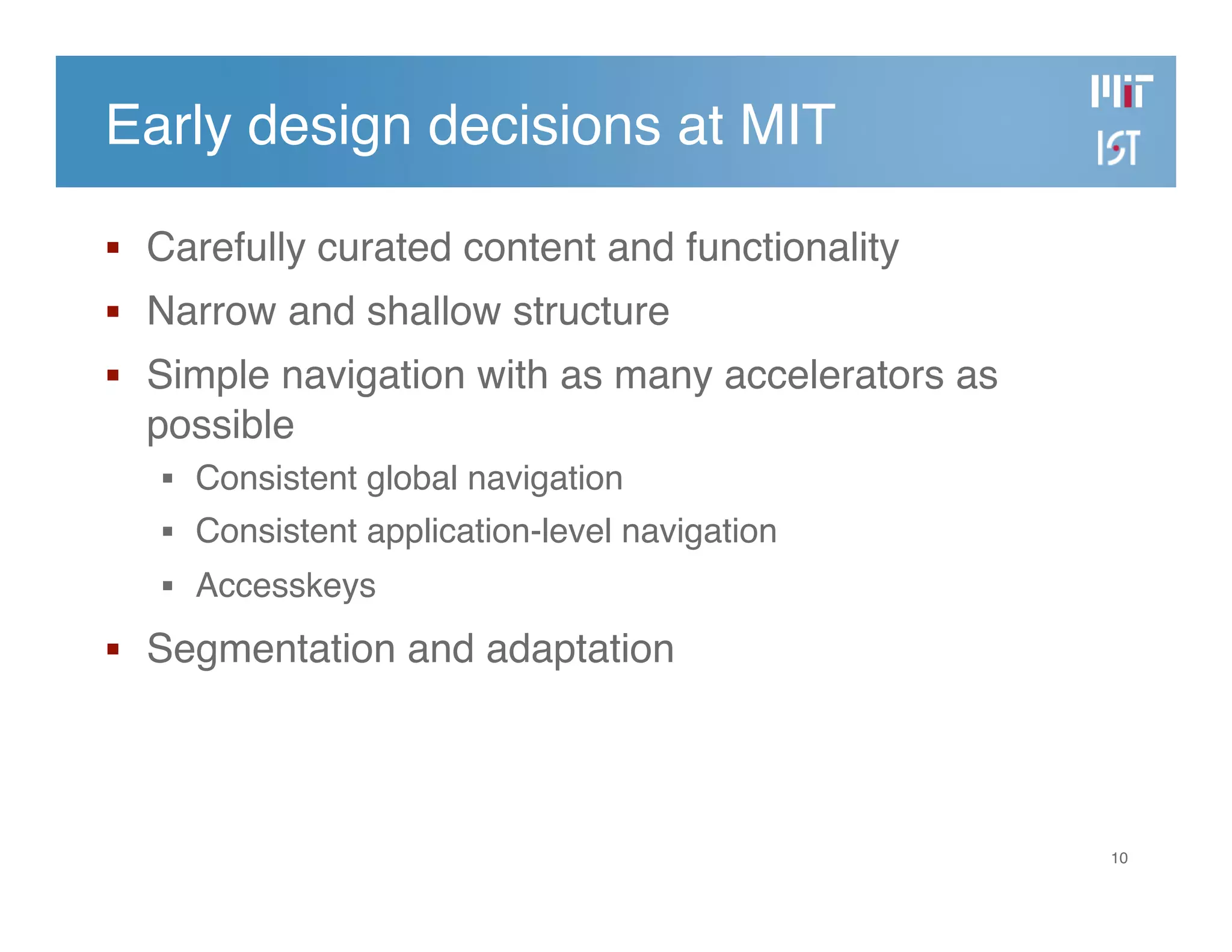 Developing the MIT Mobile Web