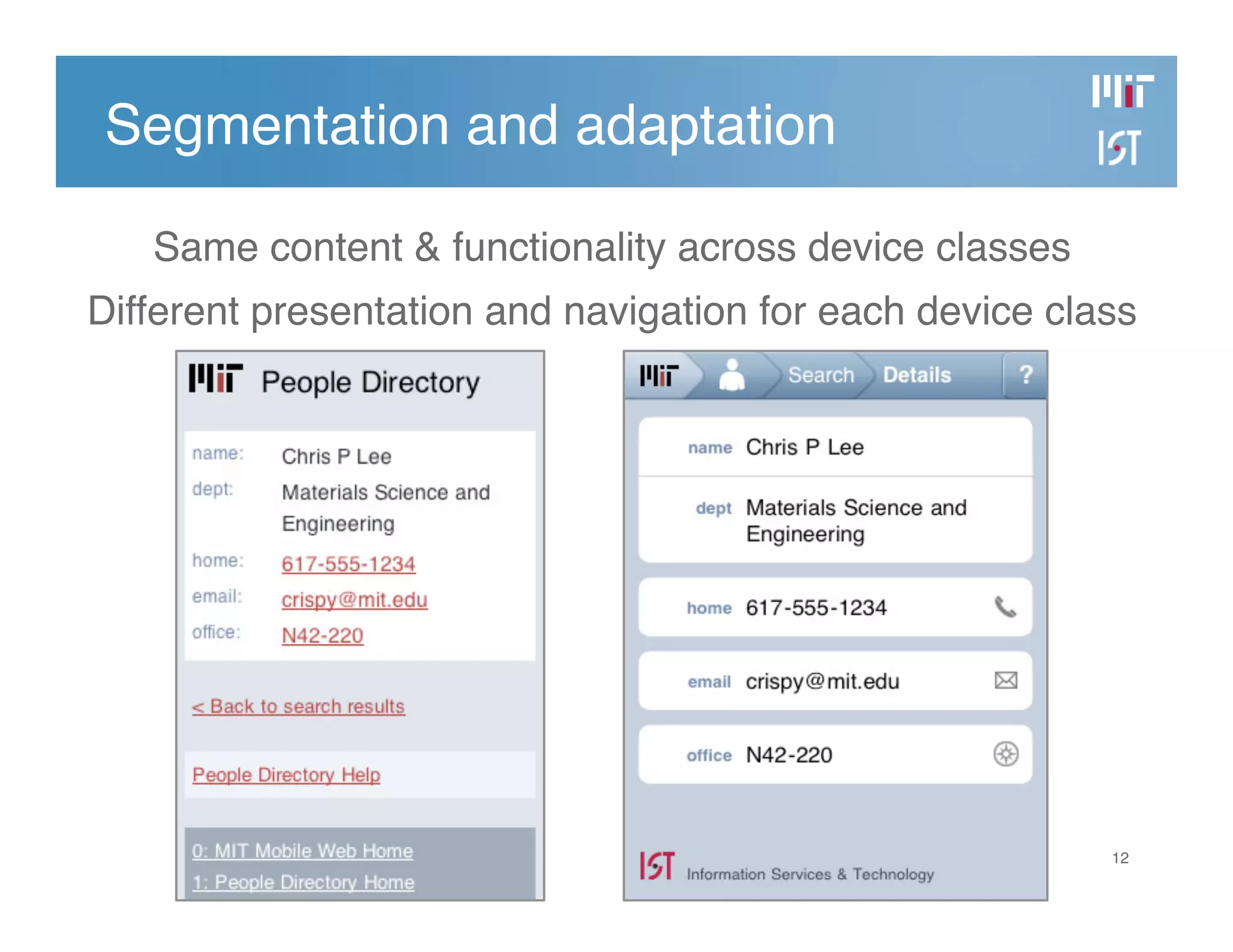 Developing the MIT Mobile Web