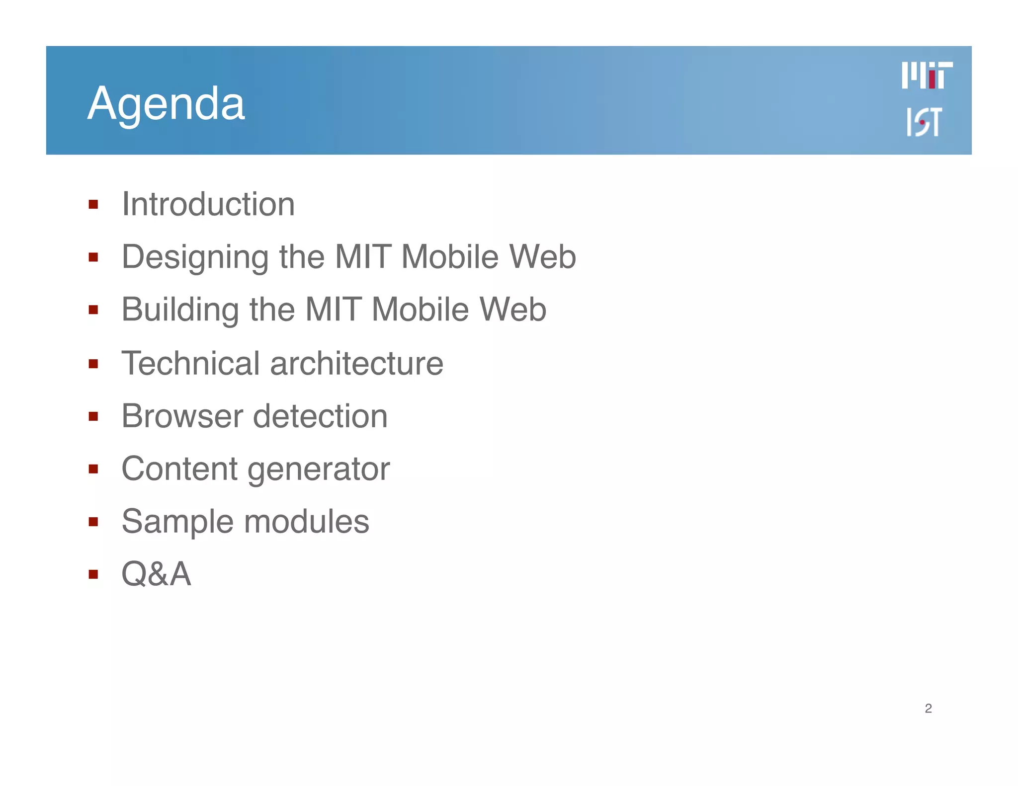 Developing the MIT Mobile Web