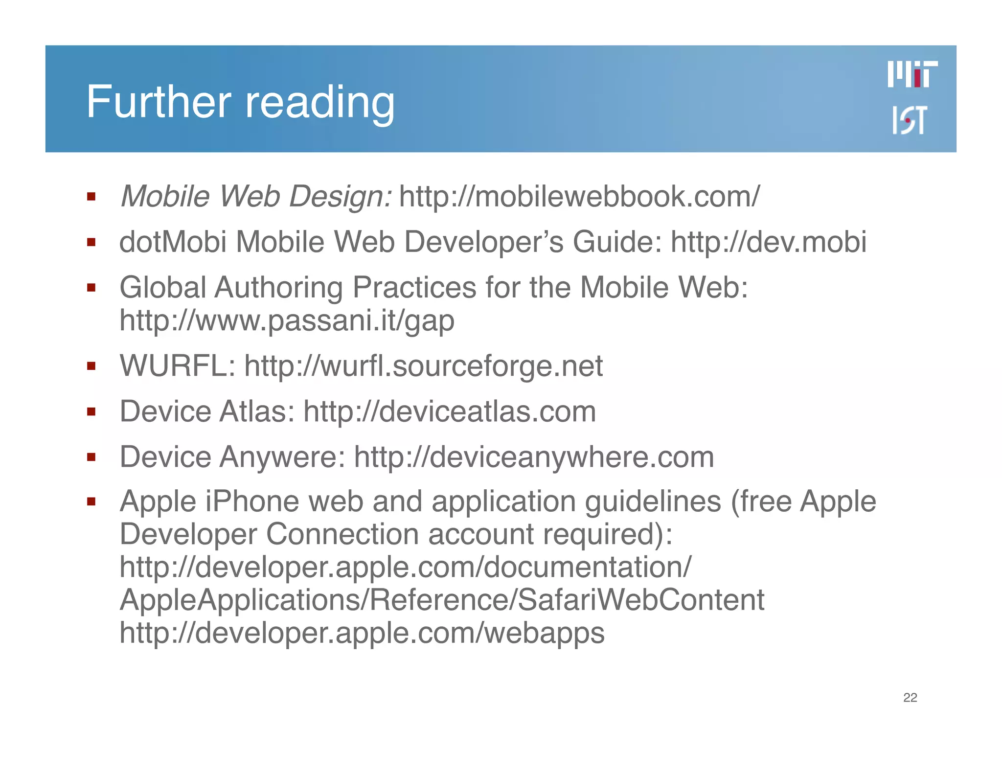 Developing the MIT Mobile Web