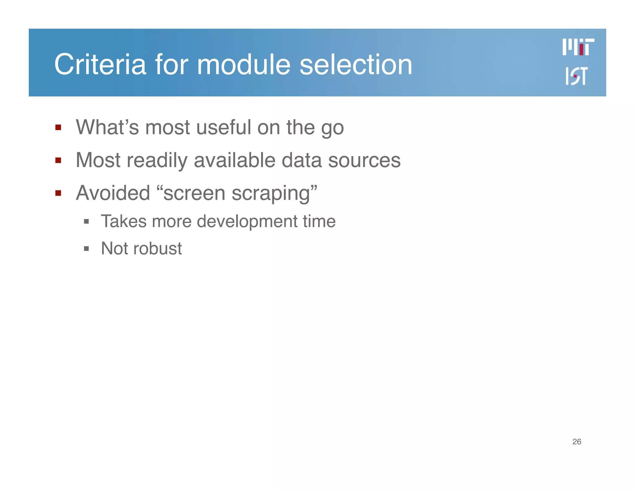 Developing the MIT Mobile Web