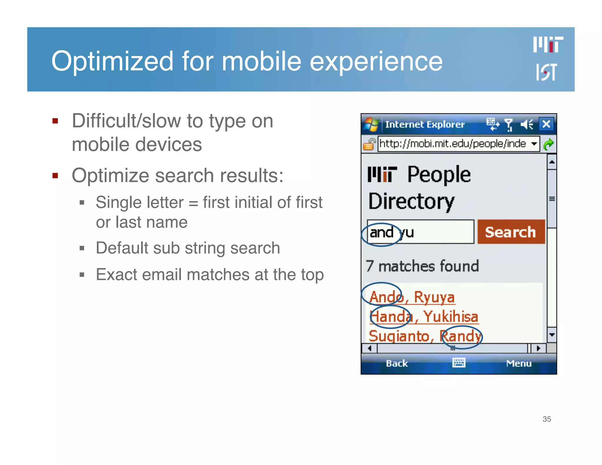 Developing the MIT Mobile Web