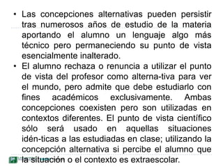 "La relación entre pensamiento y palabra no es un hecho sino un proceso, un continuo ir y venir del pensamiento a la palabra y de la palabra al pensamiento,… el pensamiento no se expresa simplemente en palabras sino que existe a través de ellas. "(Vygotsky, 1962)Las ideas previas y el aprendizaje significativo de Ausubel.Ausubel postula que el conocimiento es estructurado en forma de red específica de conceptos. 