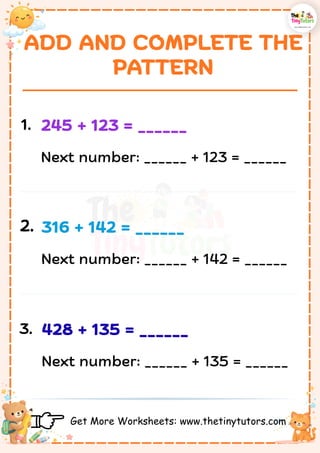 Tiny Tim Math Questions Adding Comprehensive Addition Worksheets and Word Problems for Elementary Math ...