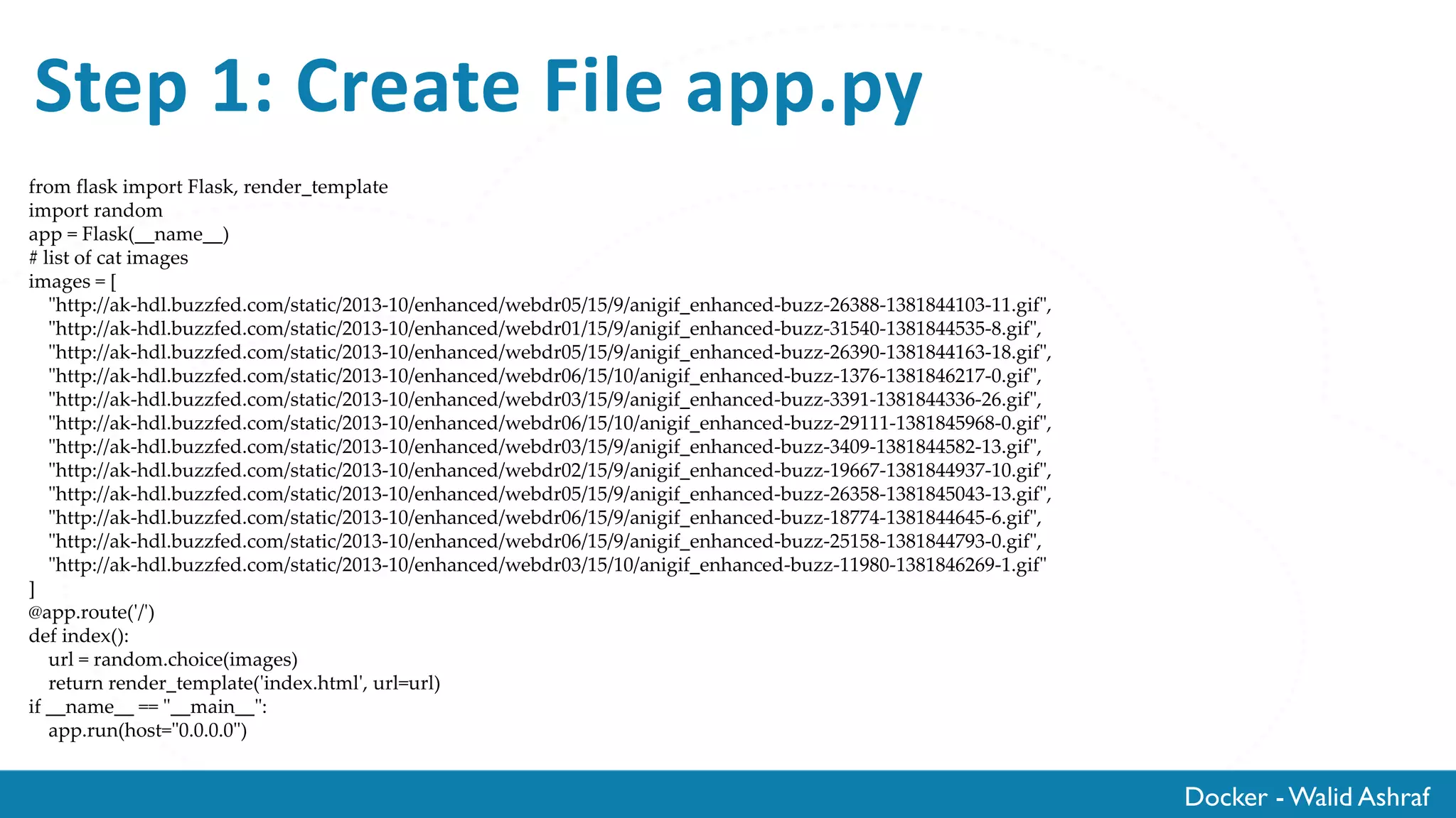 Create an application folder (flask-app)
CREATE A PYTHON
APPLICATION
 