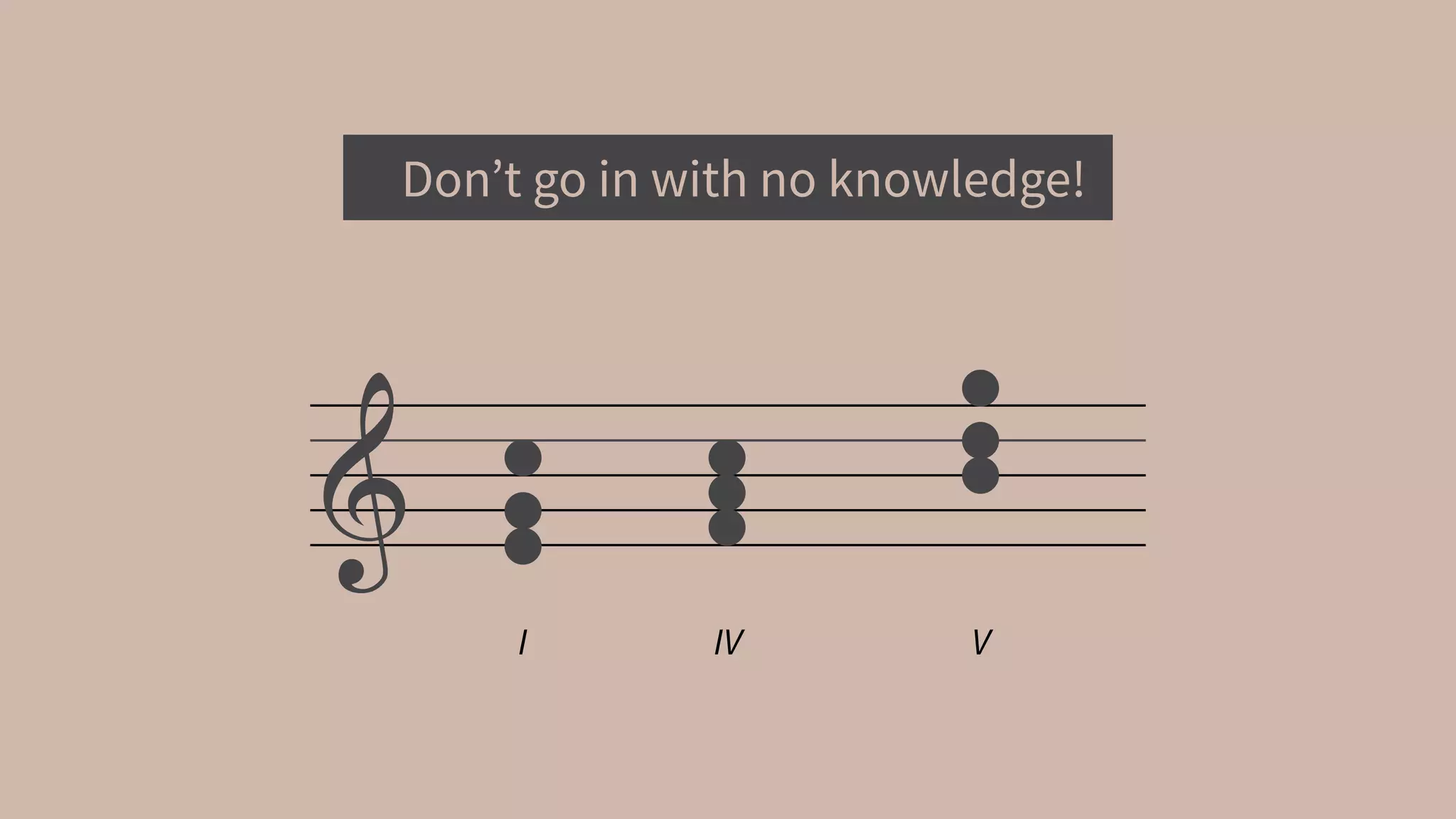 Don’t go in with no knowledge!
I IV V
 