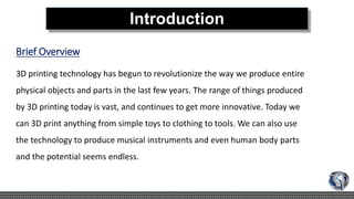 3-D Printing Technology | PPTX
