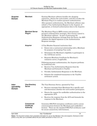 3-D Secure Acquirer and Merchant Implementation Guide | PDF