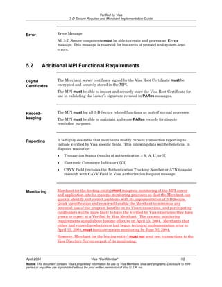 3-D Secure Acquirer and Merchant Implementation Guide | PDF