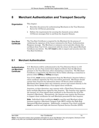 3-D Secure Acquirer and Merchant Implementation Guide | PDF
