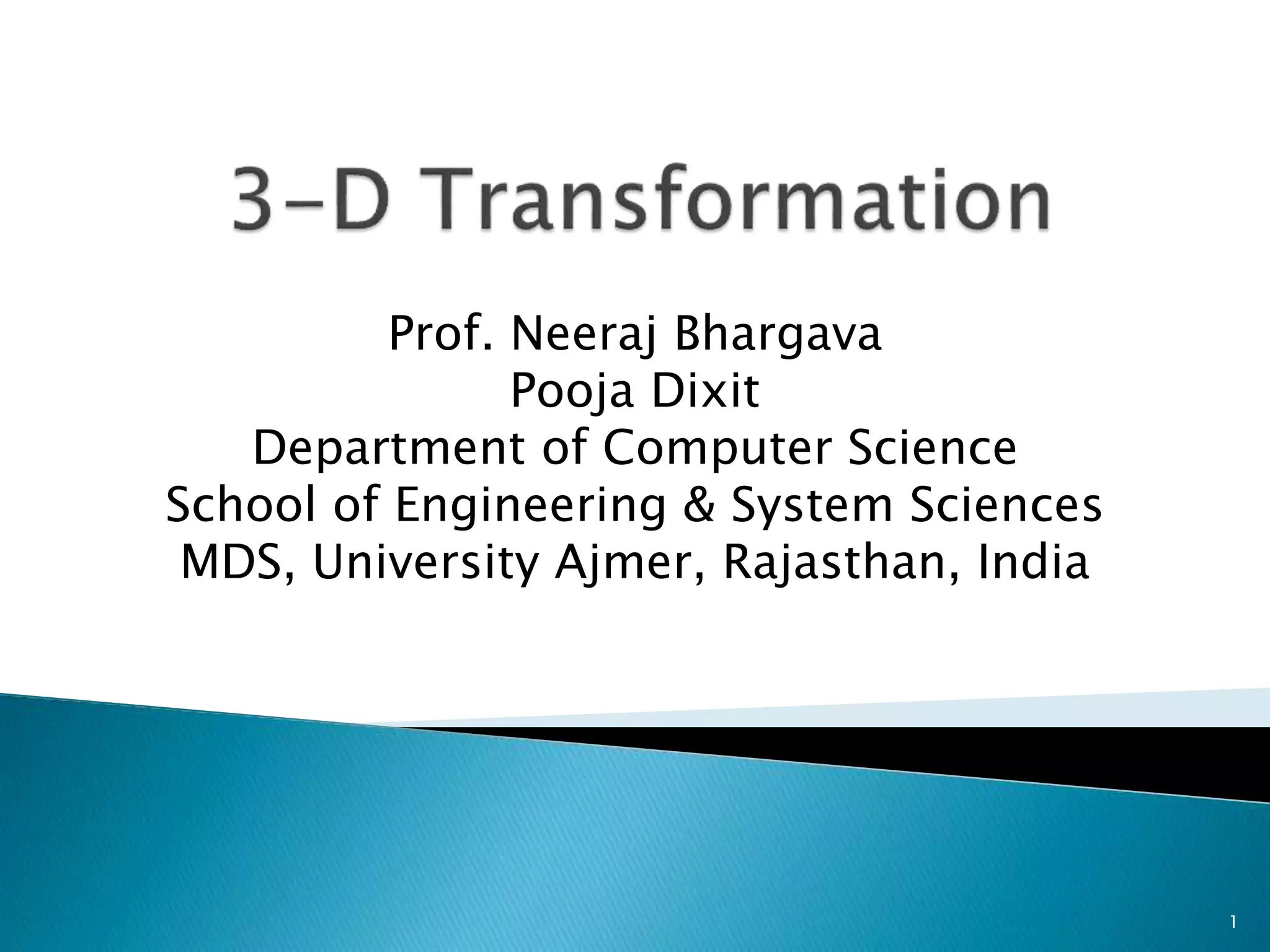 3 d transformation | PPT