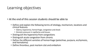 Hemodynamic disorders - Edema, Hyperemia, Hemorrahge by DR. ROOPAM JAIN ...