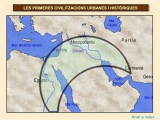 LES PRIMERES CIVILITZACIONS URBANES I HISTÒRIQUESLES PRIMERES CIVILITZACIONS URBANES I HISTÒRIQUES
Anar a índex…
 