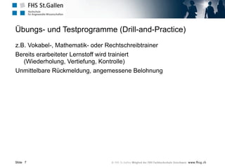 Dipl.Päd. Mag [FH] Frank Weber
Medieneinsatz: einfaches didaktisches Modell
Wichtig: “Eignung” des Mediums hängt weniger vom Medium selbst ab,
sondern vom Kontext: Lehr-/Lernsituation sowie Art und Weise des
Medieneinsatzes.
Strukturierung von didaktischen Situationen nach dem Berliner Modell:
1. Intentionen
2. Inhalte
3. Methoden
4. Medien
Slides 28-30: Baumann, Christoph; Jahn, Dirk (2015): Film in der Hochschullehre. Wie audiovisuelle Medien in Lehrveranstaltungen eingesetzt
werden können. Herausgegeben von Fortbildungszentrum Hochschullehre (FBZHL) Friedrich-Alexander-Universität Erlangen-Nürnberg Online
im Internet: http://www.blog.fbzhl.de/wp-content/uploads/2015/09/Aufsaetze_FBZHL_06.20153.pdf (Zugriff am: 08.10.2015).
 