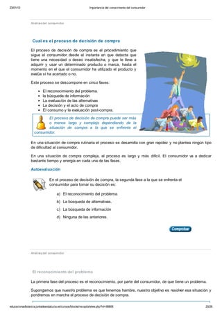 MARKETING EN EL PUNTO DE VENTA - TEMA 3 ANÁLISIS DEL CONSUMIDOR - FP A ...