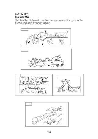 135
Activity 119
Character Map
Number the pictures based on the sequence of events in the
comic strip Bantay and “Tagpi”.
 