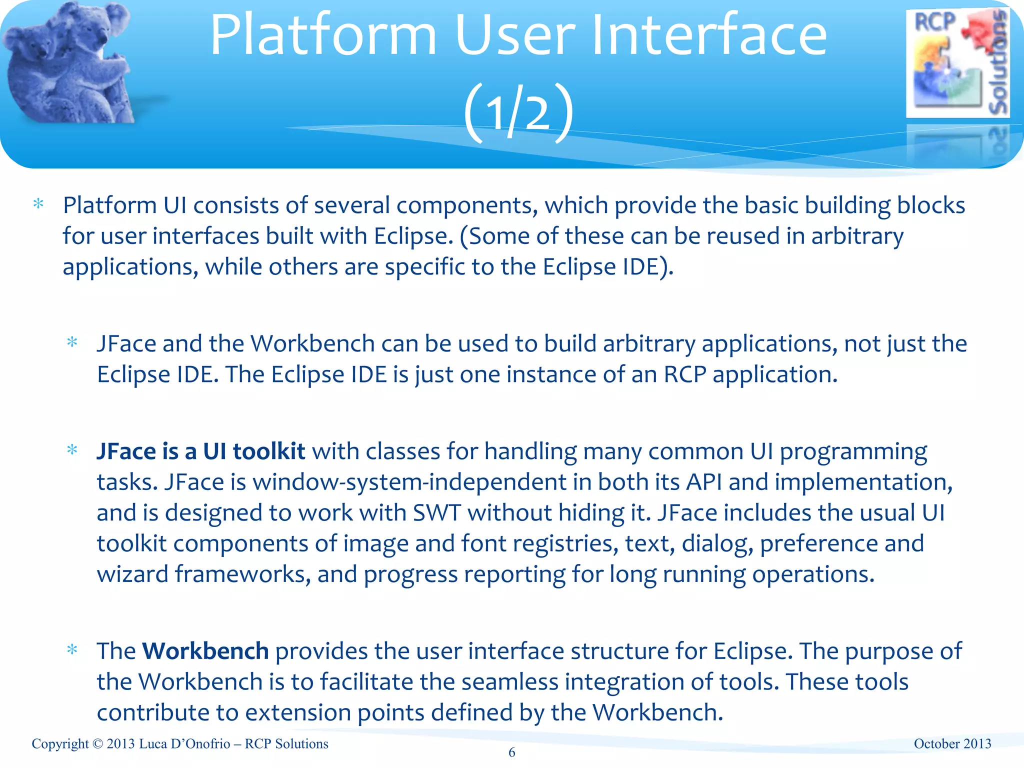 Eclipse Training - Main eclipse ecosystem classes | PPT