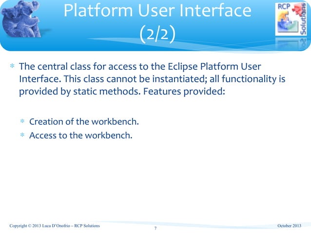 Eclipse Training - Main eclipse ecosystem classes | PPT