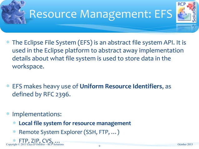 Eclipse Training - Main eclipse ecosystem classes | PPT