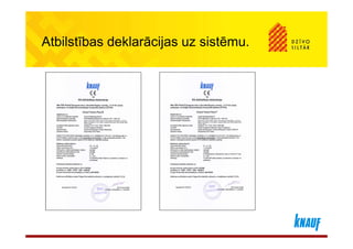 Atbilstības deklarācijas uz sistēmu.
 