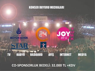 CO-SPONSORLUK BEDELİ: 32.000 TL +KDV 