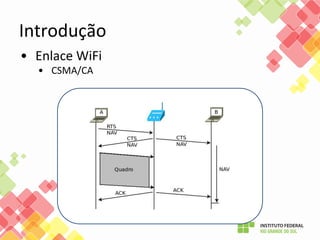 • Enlace WiFi
• CSMA/CA
Introdução
 