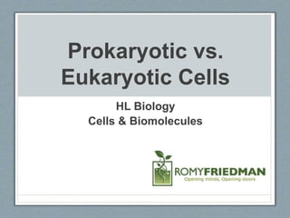 Prokaryotic vs.
Eukaryotic Cells
HL Biology
Cells & Biomolecules
 