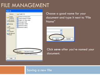 Files - saving and opening | PDF