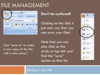 Understanding File Saving Options Files - saving and opening | PDF