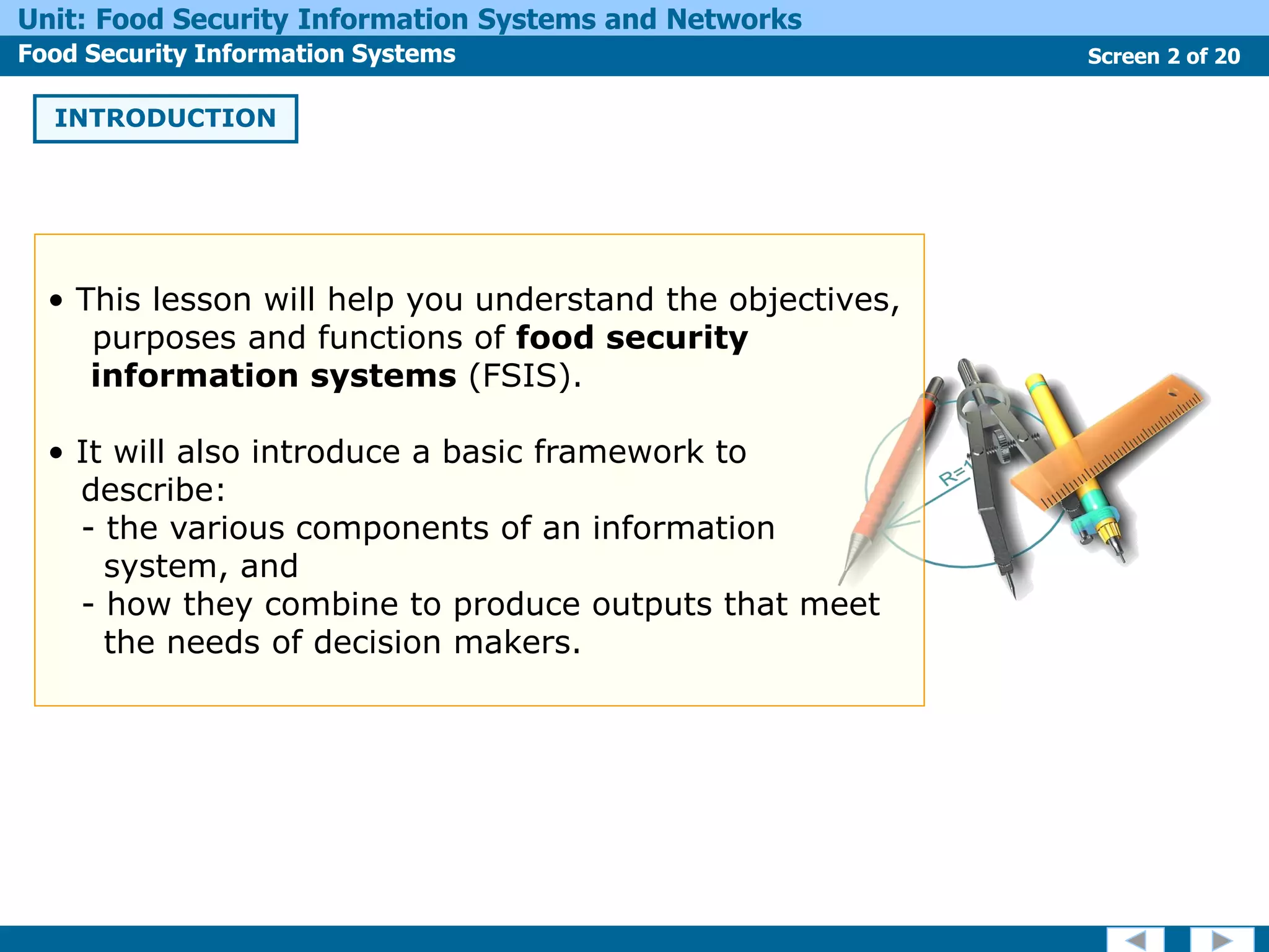 Food Security Information Systems and Networks (FSIS-FSIN) presentation ...