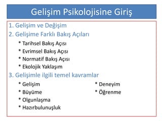 3 gelişim psik. giriş | PPTX