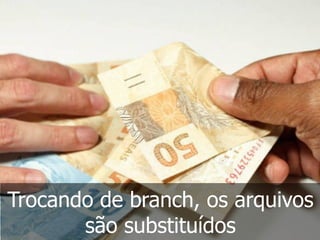 Trocando de branch, os arquivos
são substituídos
 