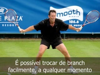 É possível trocar de branch
facilmente, a qualquer momento
 