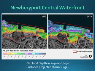 1% Flood Depth in 2030 and 2070
(includes projected storm surge)
Newburyport Central Waterfront
 